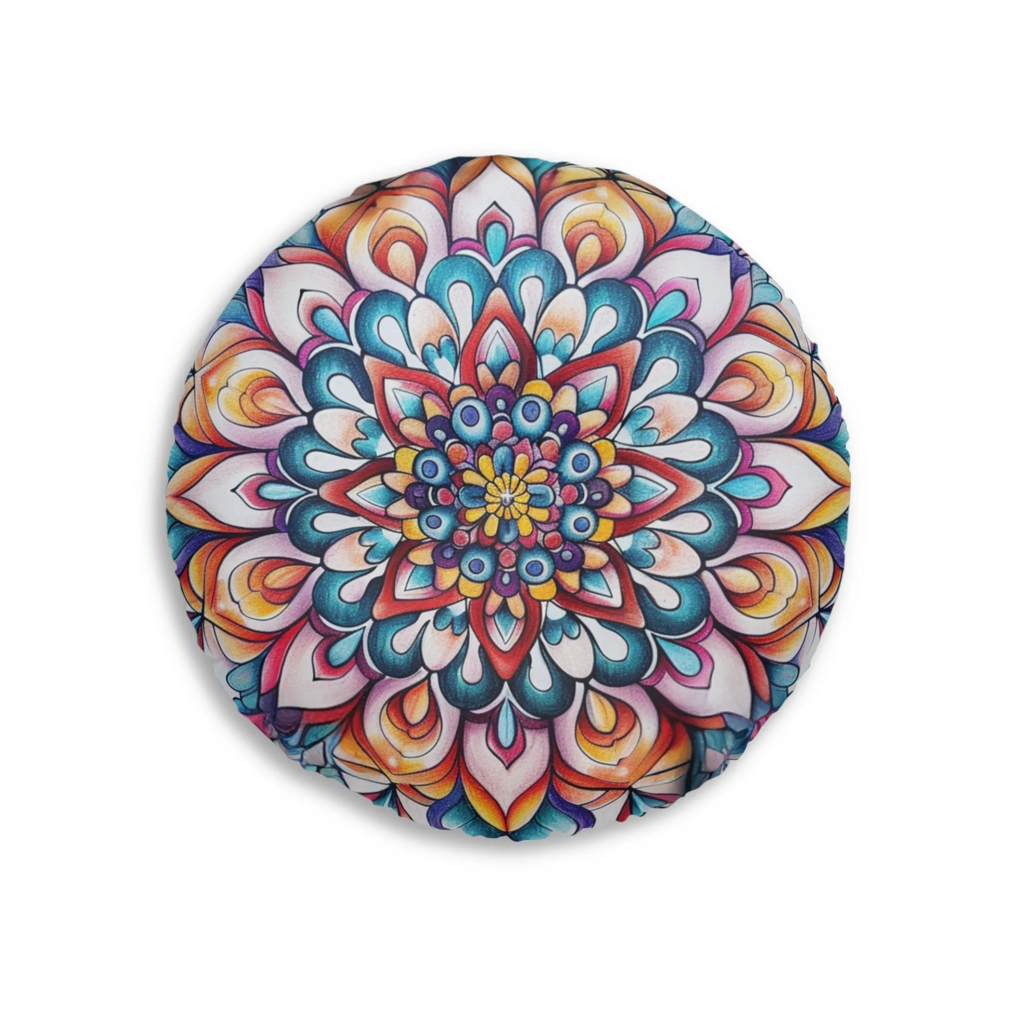 Handmade Mandala Design Floor Cushion - Round