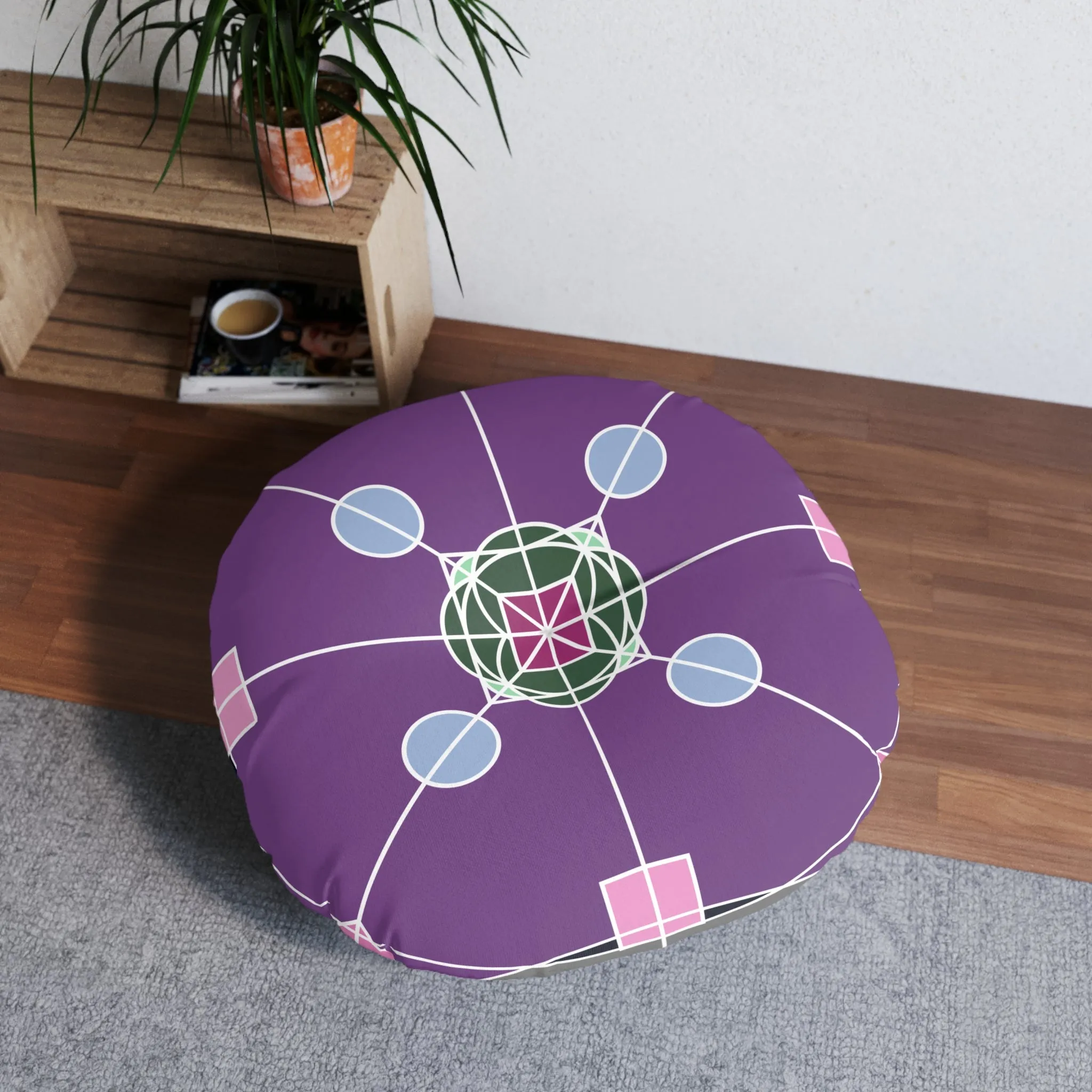Handmade Mandala Design Tufted Floor Pillow