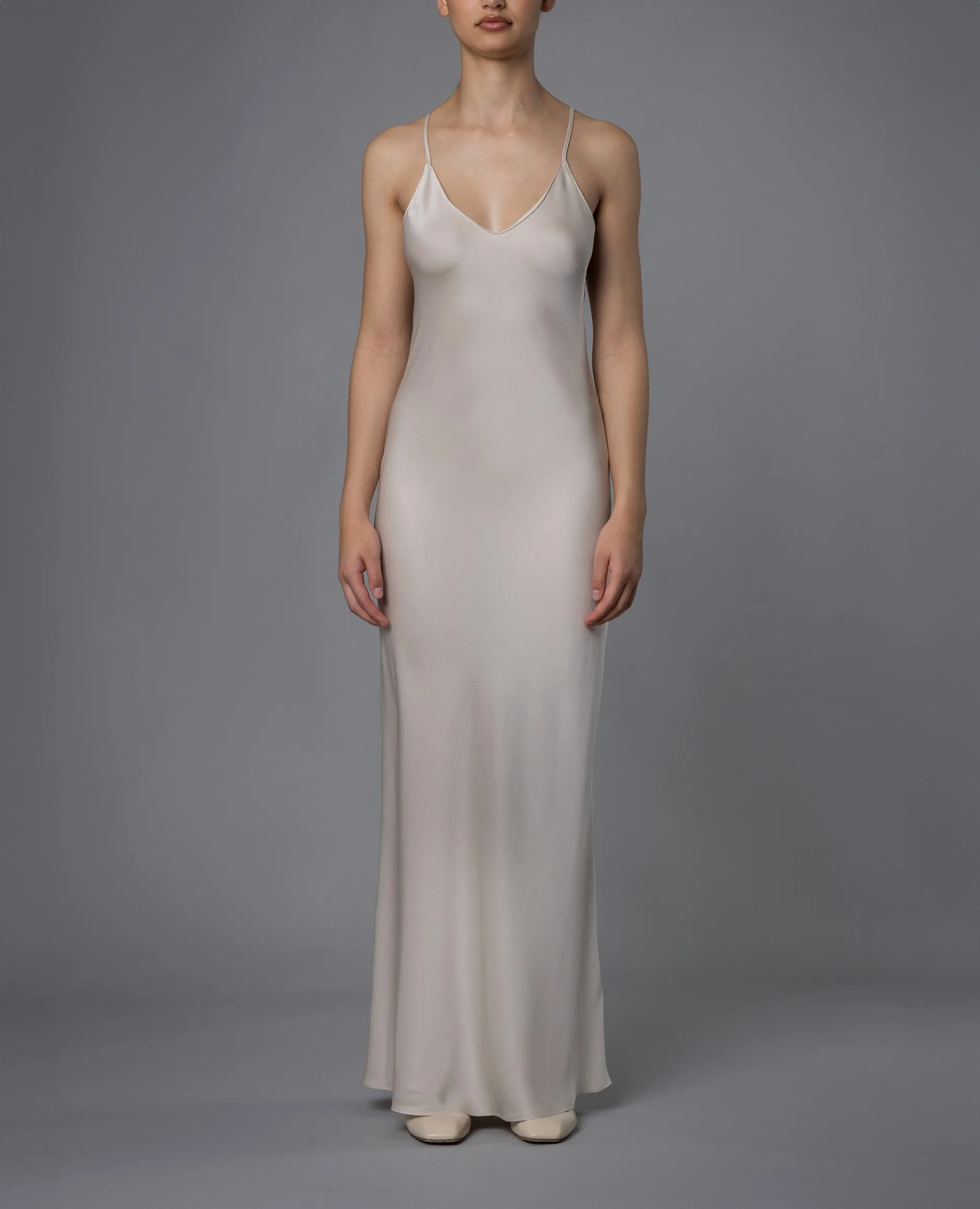 Kleid aus Seide in Creme