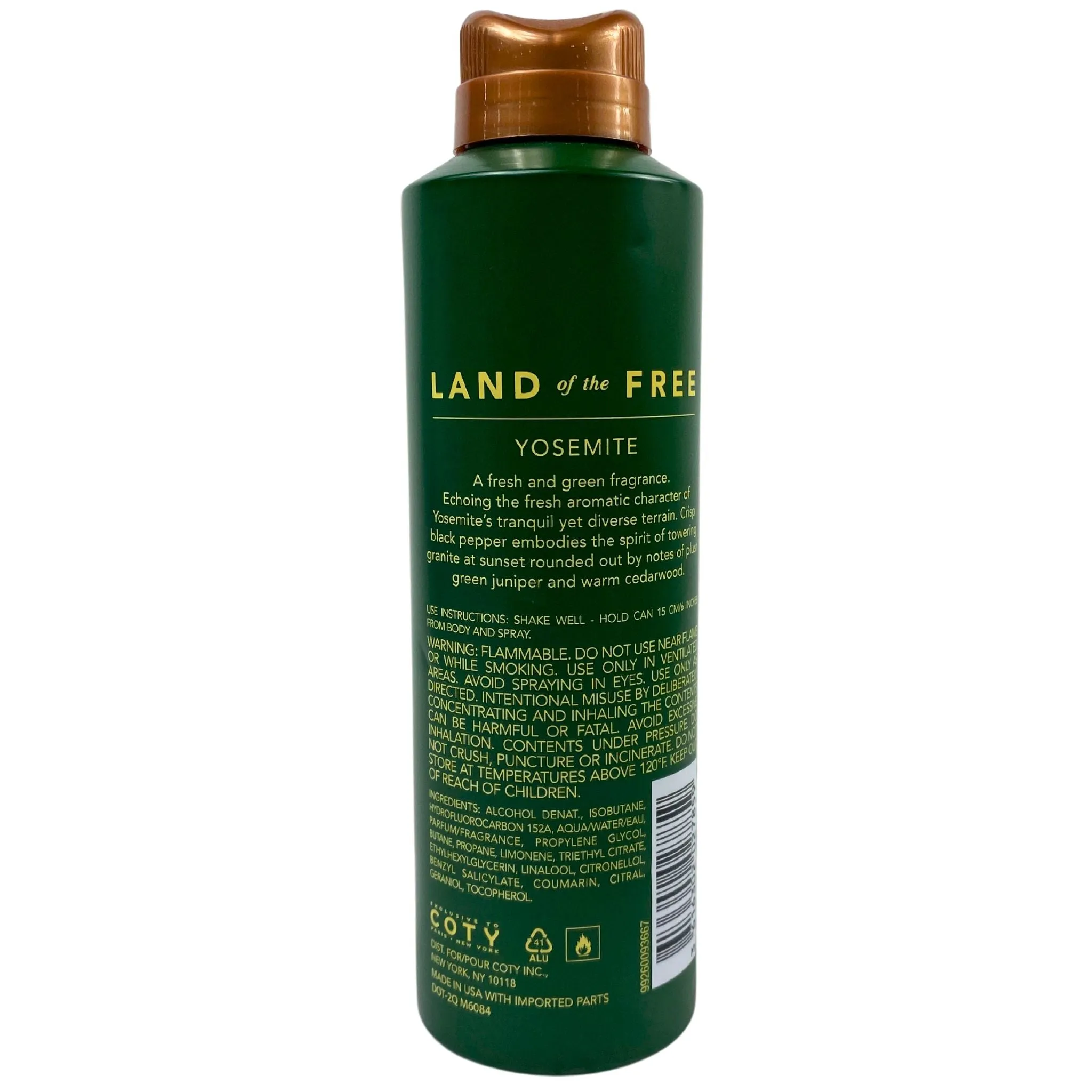 Land Of The Free Yosemite Fresh & Green Deodorizing Body Spray 6ZO (45 Pcs Lot)