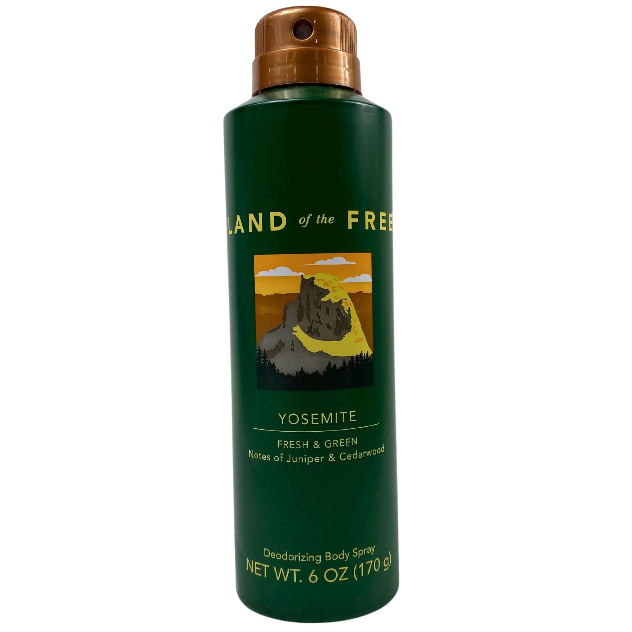 Land Of The Free Yosemite Fresh & Green Deodorizing Body Spray 6ZO (45 Pcs Lot)