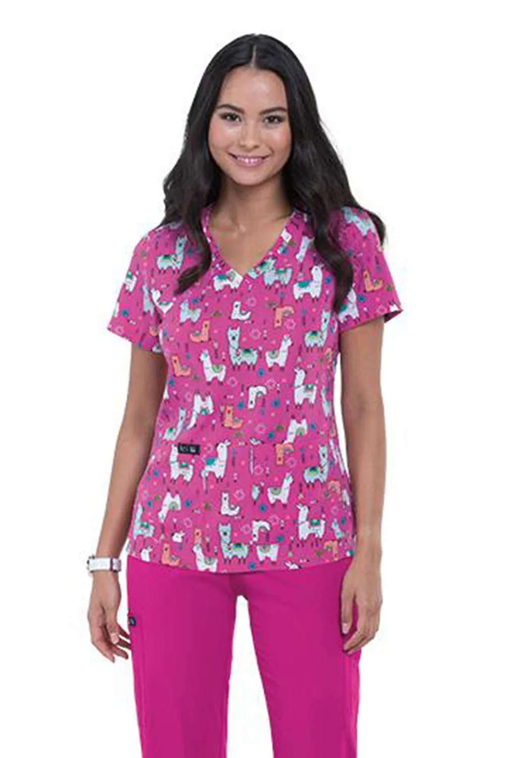 Leslie Printed Scrub Top