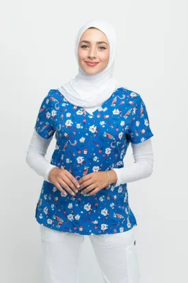 Leslie Printed Scrub Top
