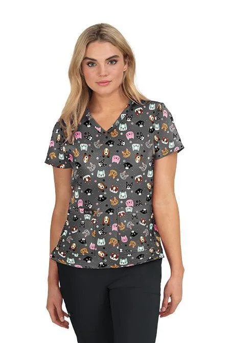 Leslie Printed Scrub Top