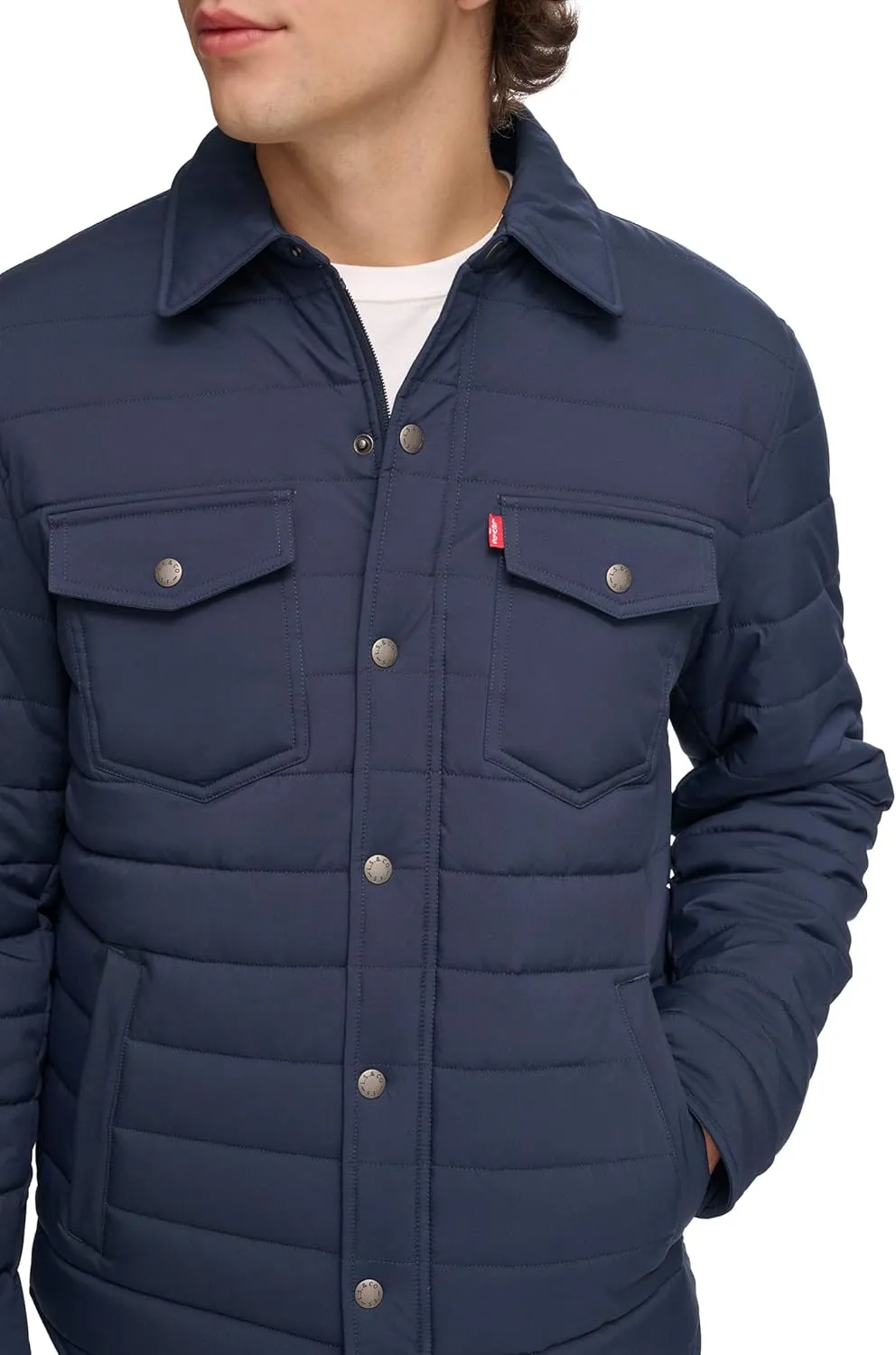 Levi's Men's Quilted Stretch Bomber Shirt Jacket