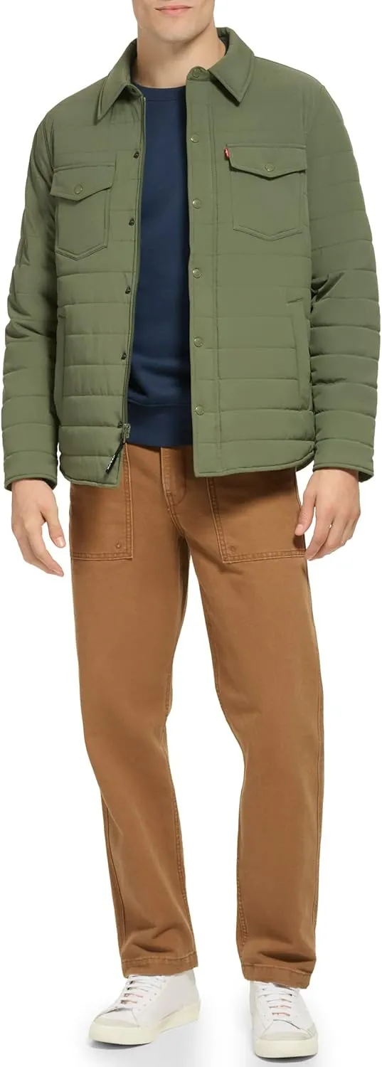 Levi's Men's Quilted Stretch Bomber Shirt Jacket
