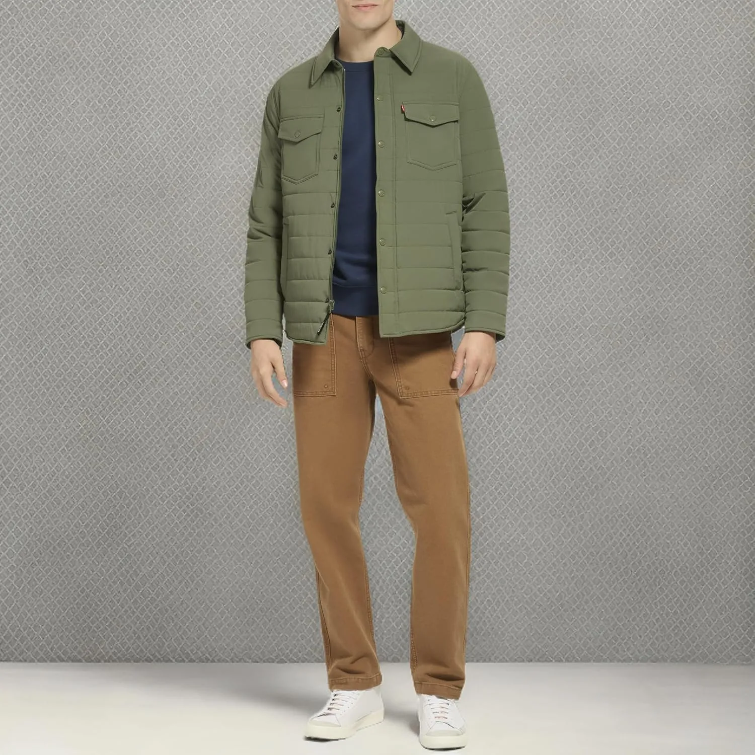 Levi's Men's Quilted Stretch Bomber Shirt Jacket