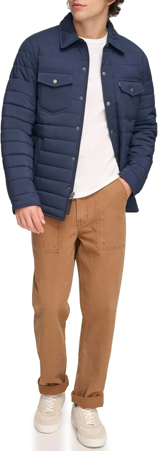 Levi's Men's Quilted Stretch Bomber Shirt Jacket