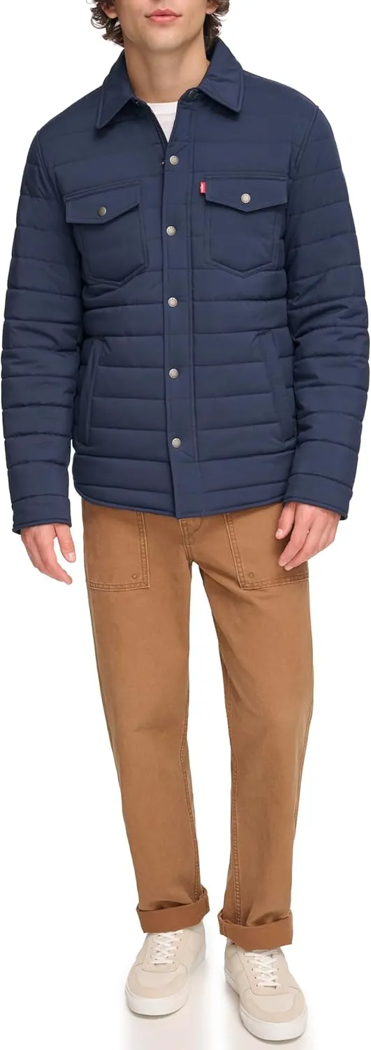 Levi's Men's Quilted Stretch Bomber Shirt Jacket