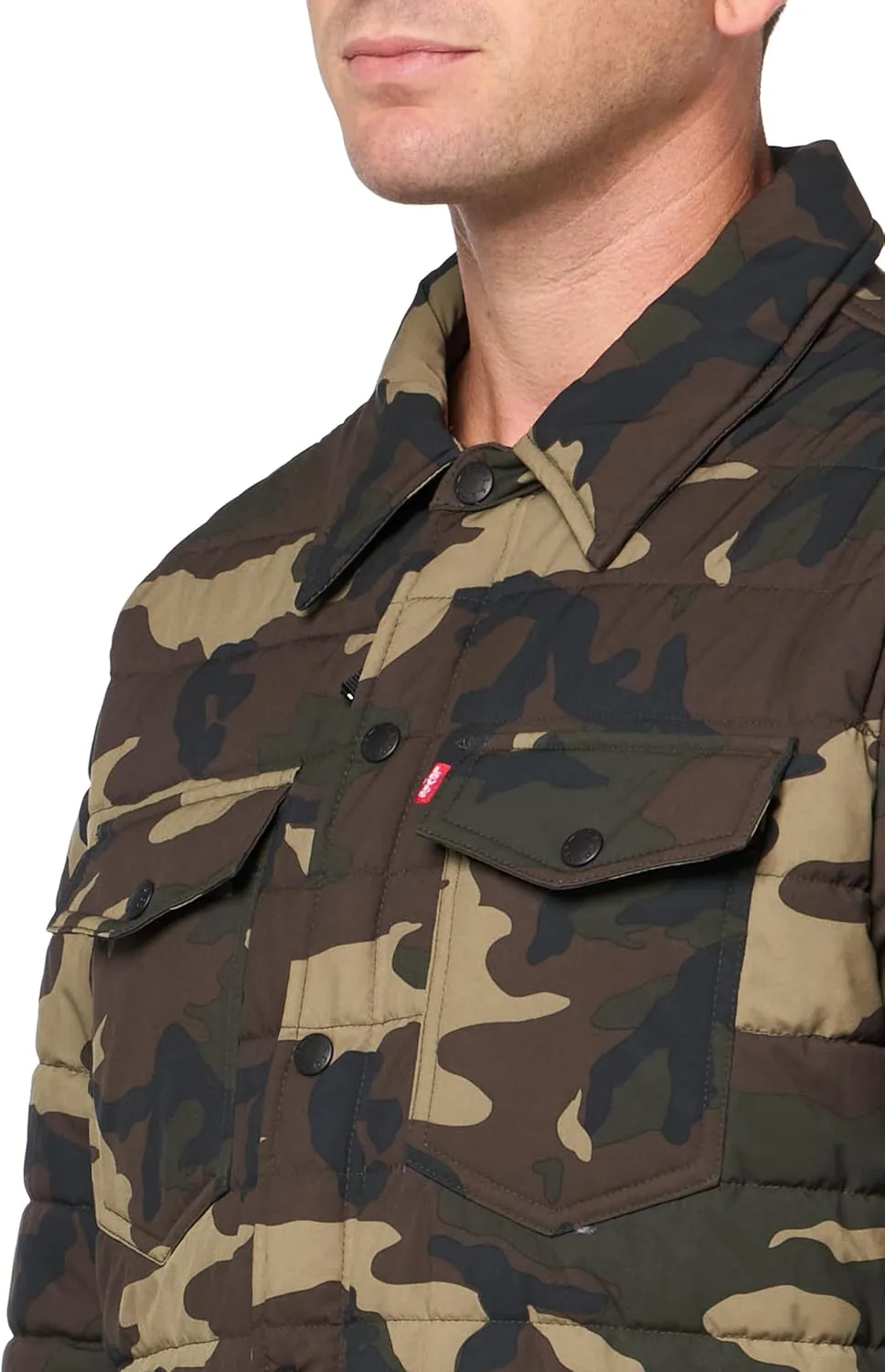 Levi's Men's Quilted Stretch Bomber Shirt Jacket