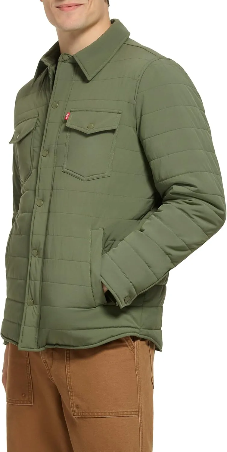 Levi's Men's Quilted Stretch Bomber Shirt Jacket
