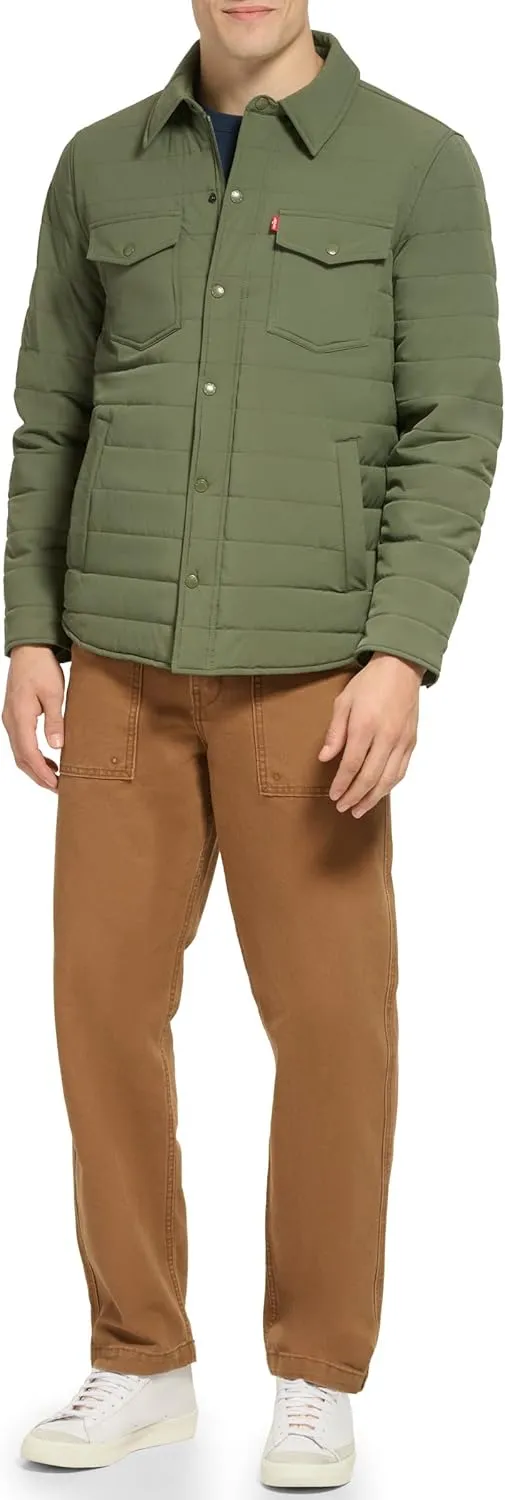 Levi's Men's Quilted Stretch Bomber Shirt Jacket