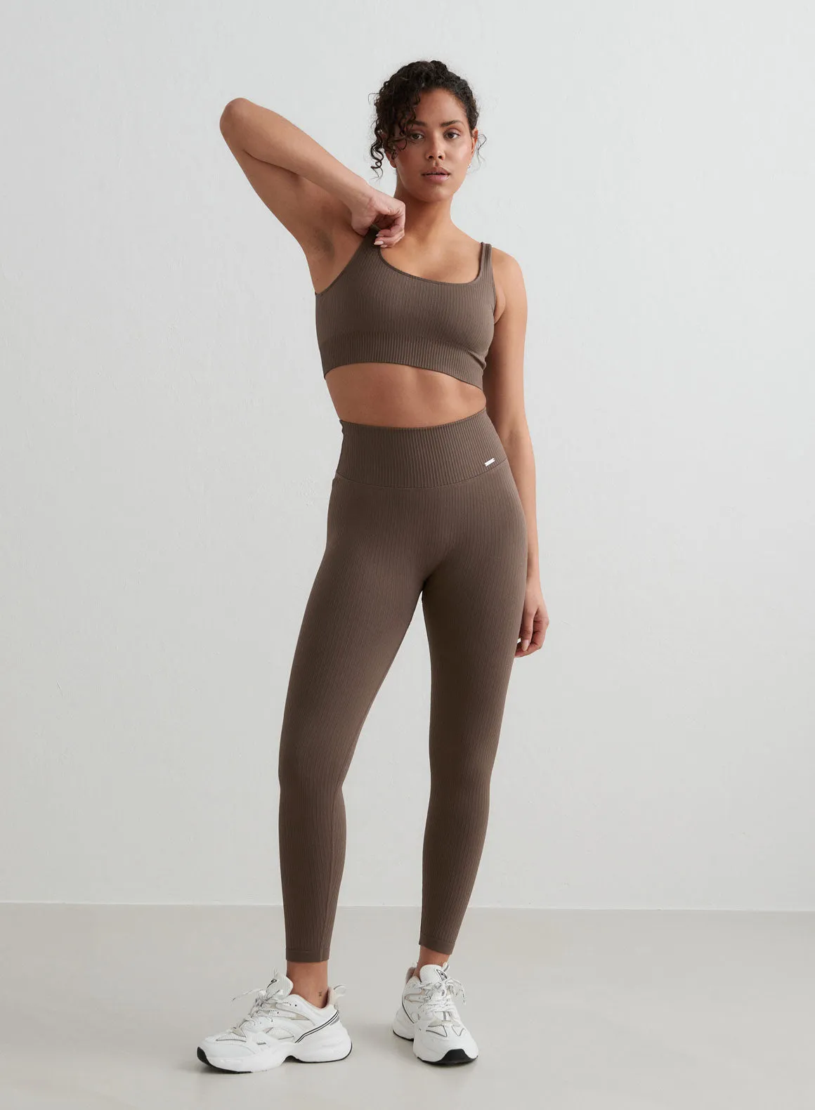 Macchiato Ribbed Seamless Tights
