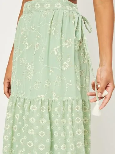 Max Polyester Western Skirt Green