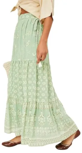 Max Polyester Western Skirt Green