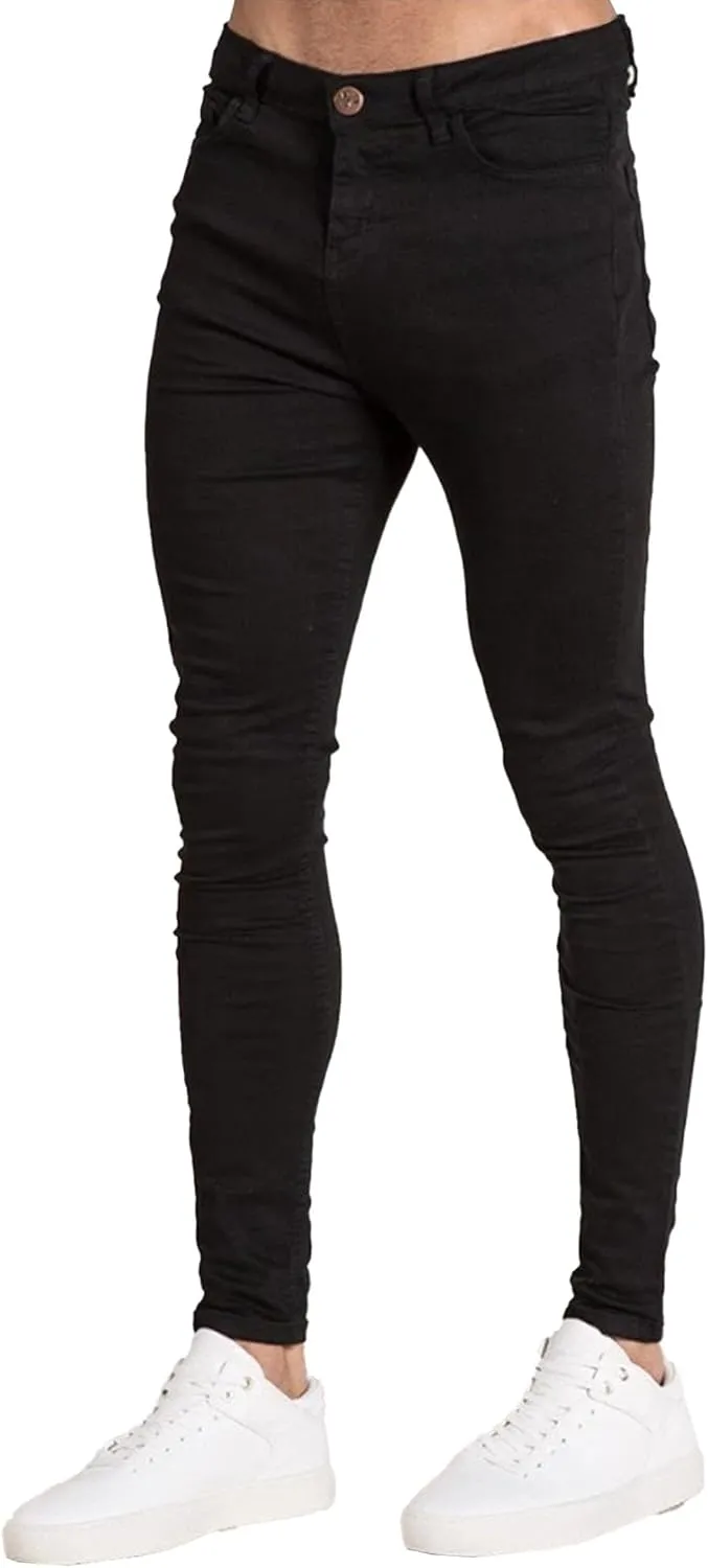 Men's Skinny Jeans Stretch Tapered Leg Slim Fit Denim Pants Taper Skinny Fit Stretch Denim Pants