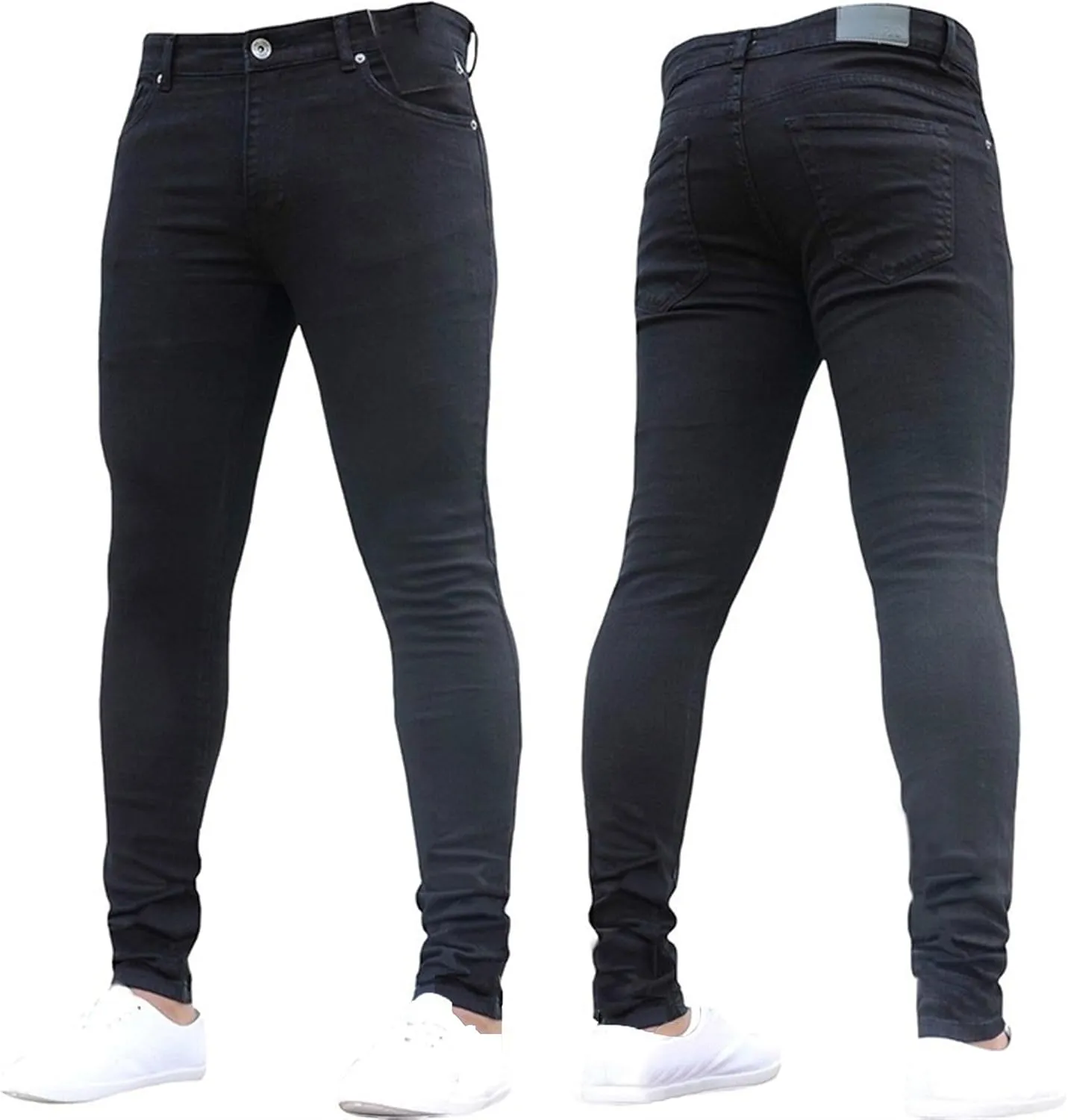 Men's Skinny Jeans Stretch Tapered Leg Slim Fit Denim Pants Taper Skinny Fit Stretch Denim Pants