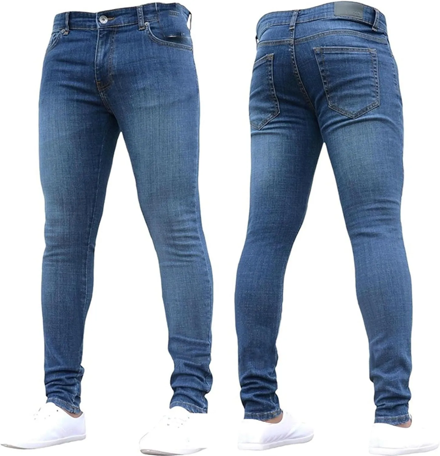 Men's Skinny Jeans Stretch Tapered Leg Slim Fit Denim Pants Taper Skinny Fit Stretch Denim Pants