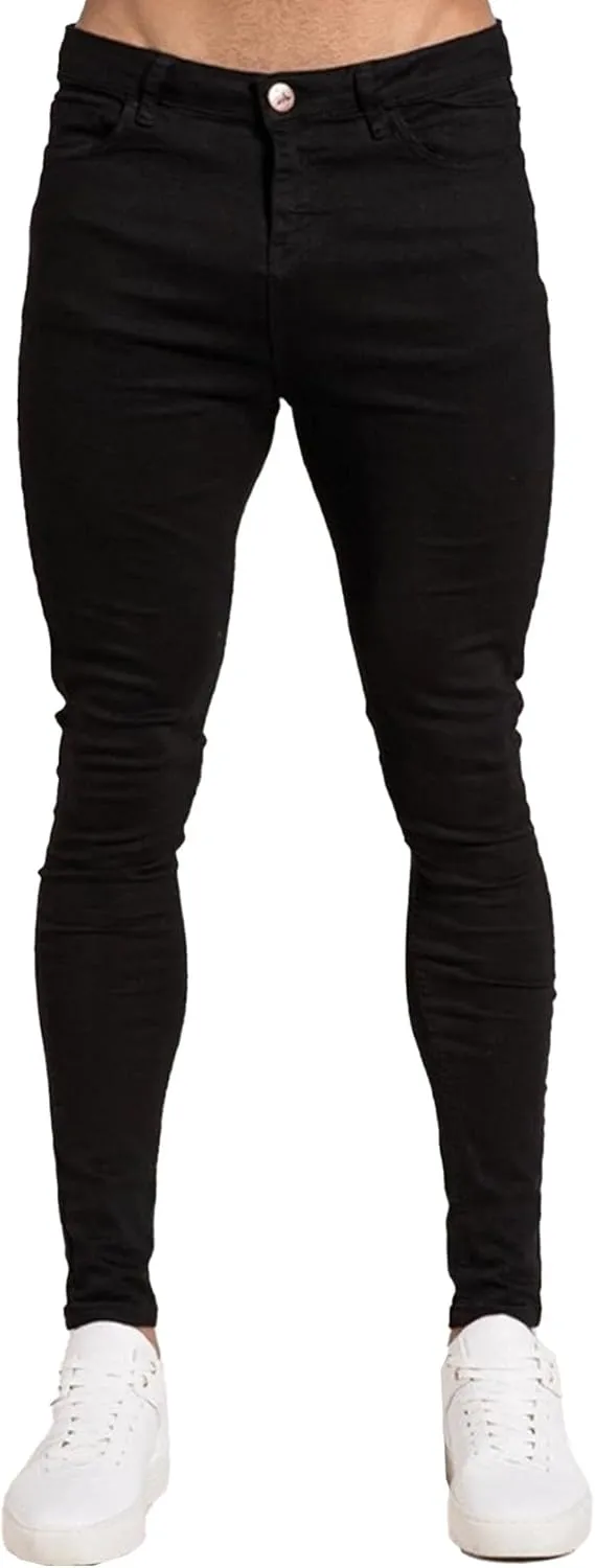 Men's Skinny Jeans Stretch Tapered Leg Slim Fit Denim Pants Taper Skinny Fit Stretch Denim Pants