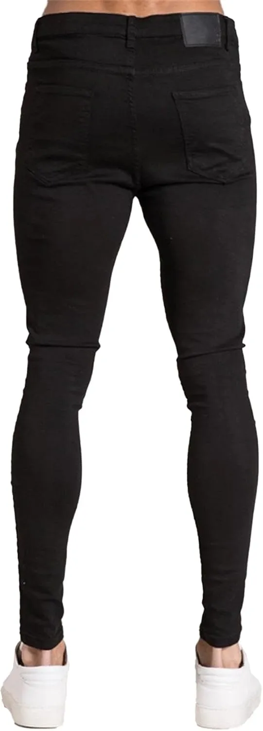 Men's Skinny Jeans Stretch Tapered Leg Slim Fit Denim Pants Taper Skinny Fit Stretch Denim Pants