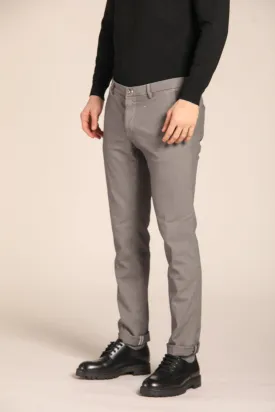 Milano Style pantalone chino uomo in cotone stretch con pattern occhio di pernice extra slim fit