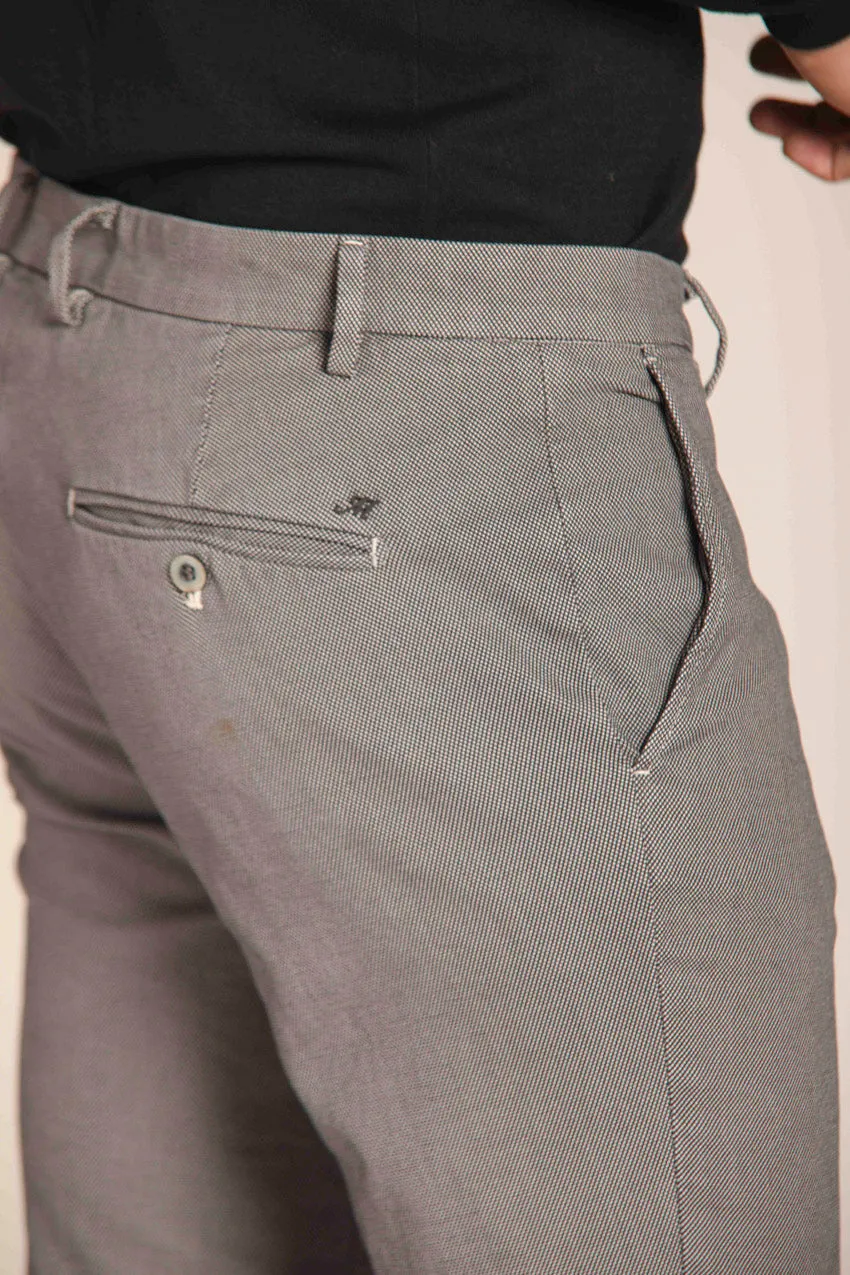 Milano Style pantalone chino uomo in cotone stretch con pattern occhio di pernice extra slim fit