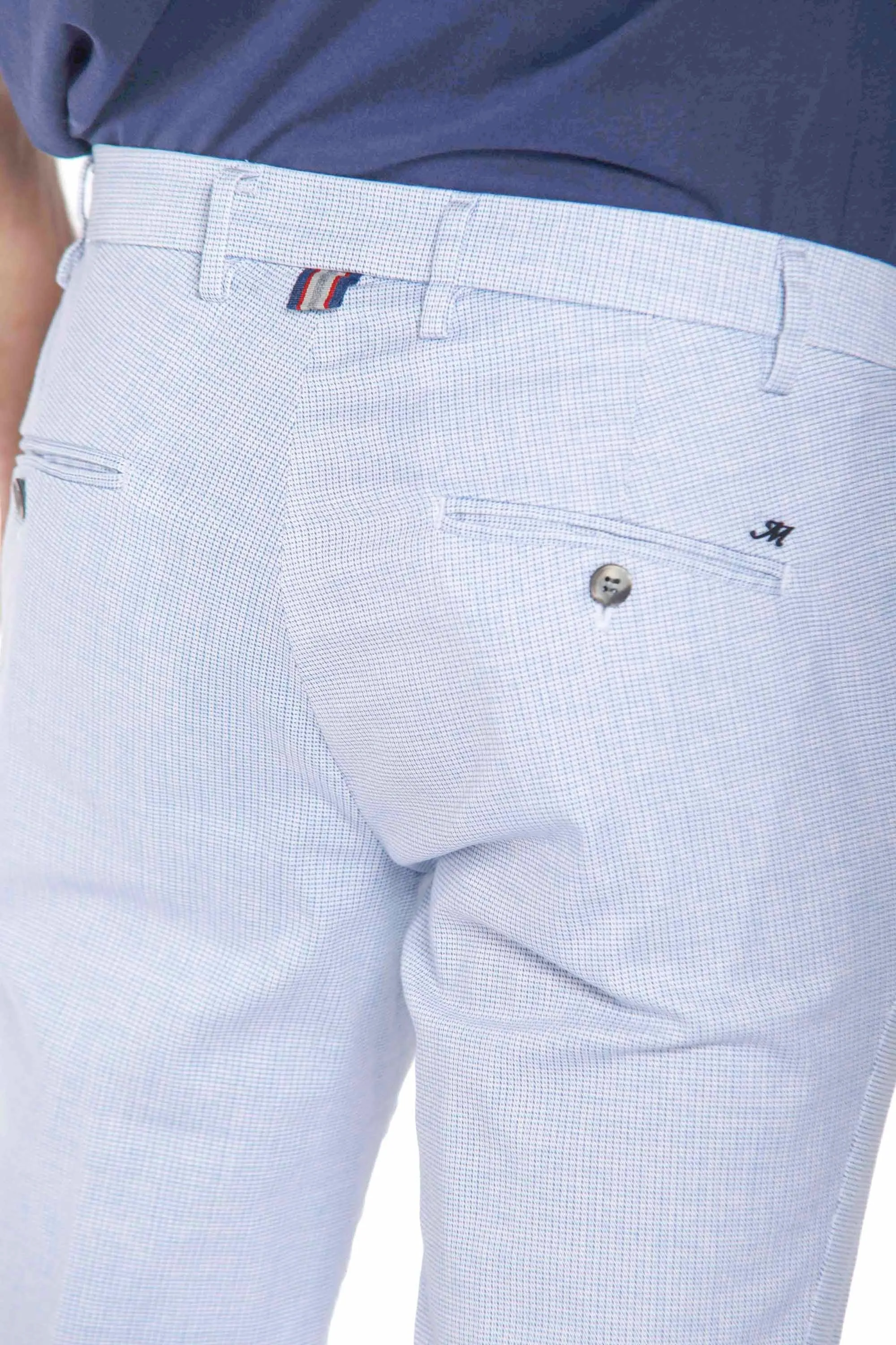 Milano Style pantalone chino uomo in twill e tencel microstampa extra slim