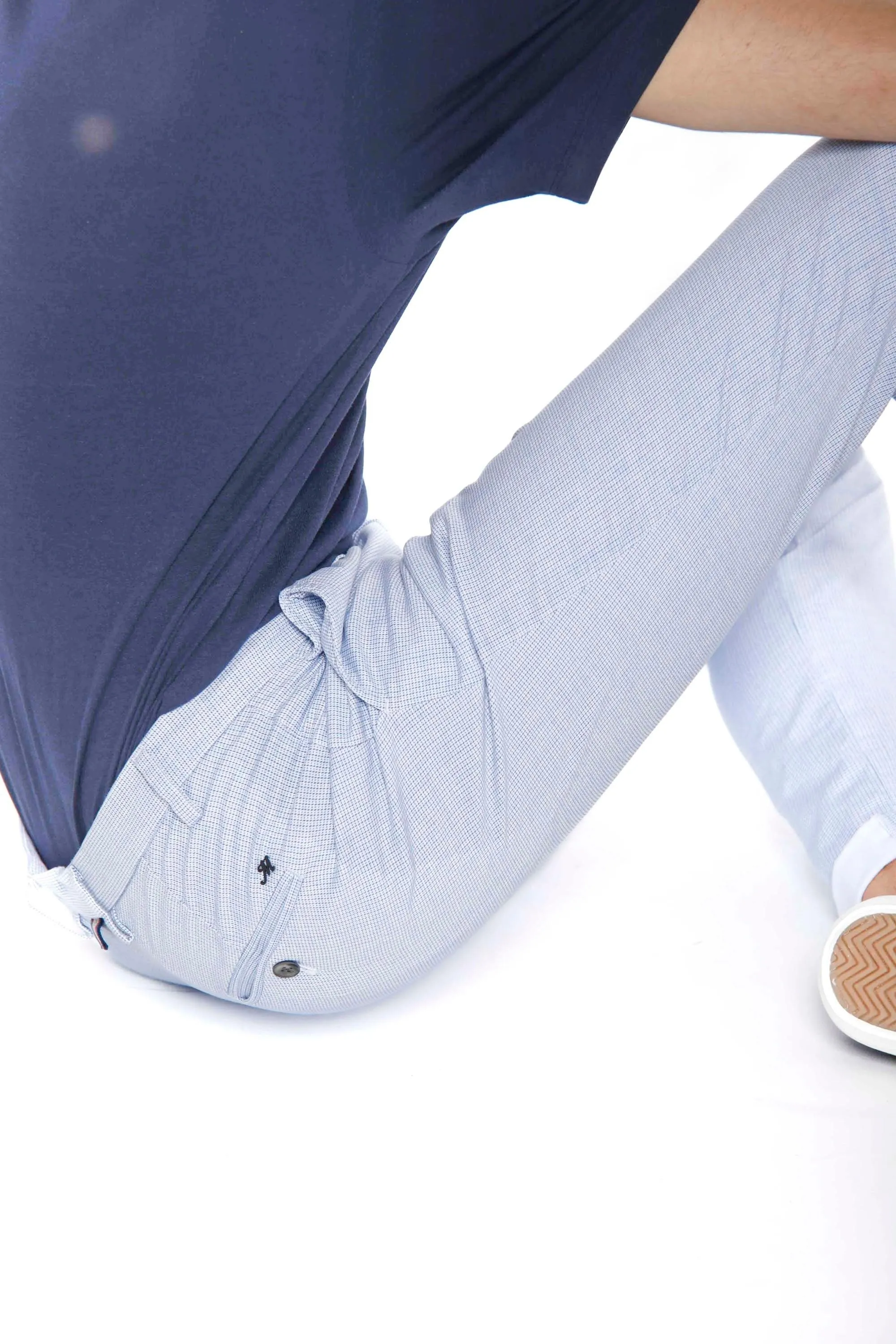 Milano Style pantalone chino uomo in twill e tencel microstampa extra slim