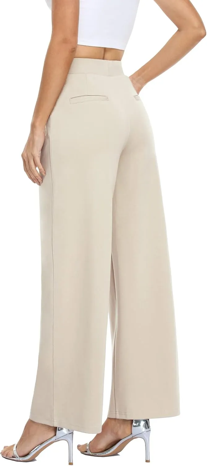 MISS MOLY Women's High Waist Wide Leg Palazzo Pants Business Casual Stretch Trousers Dress Pants