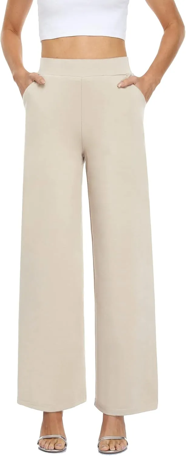 MISS MOLY Women's High Waist Wide Leg Palazzo Pants Business Casual Stretch Trousers Dress Pants