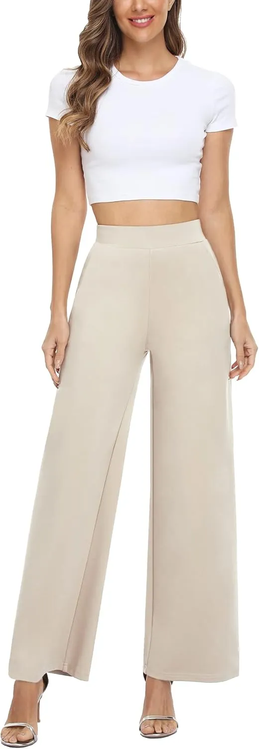 MISS MOLY Women's High Waist Wide Leg Palazzo Pants Business Casual Stretch Trousers Dress Pants