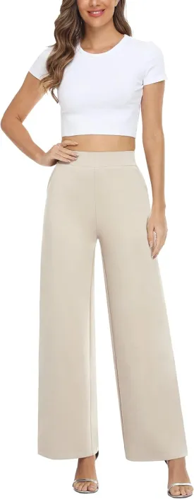MISS MOLY Women's High Waist Wide Leg Palazzo Pants Business Casual Stretch Trousers Dress Pants