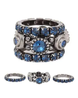 Montana Blue Crystal Stretch Ring Set