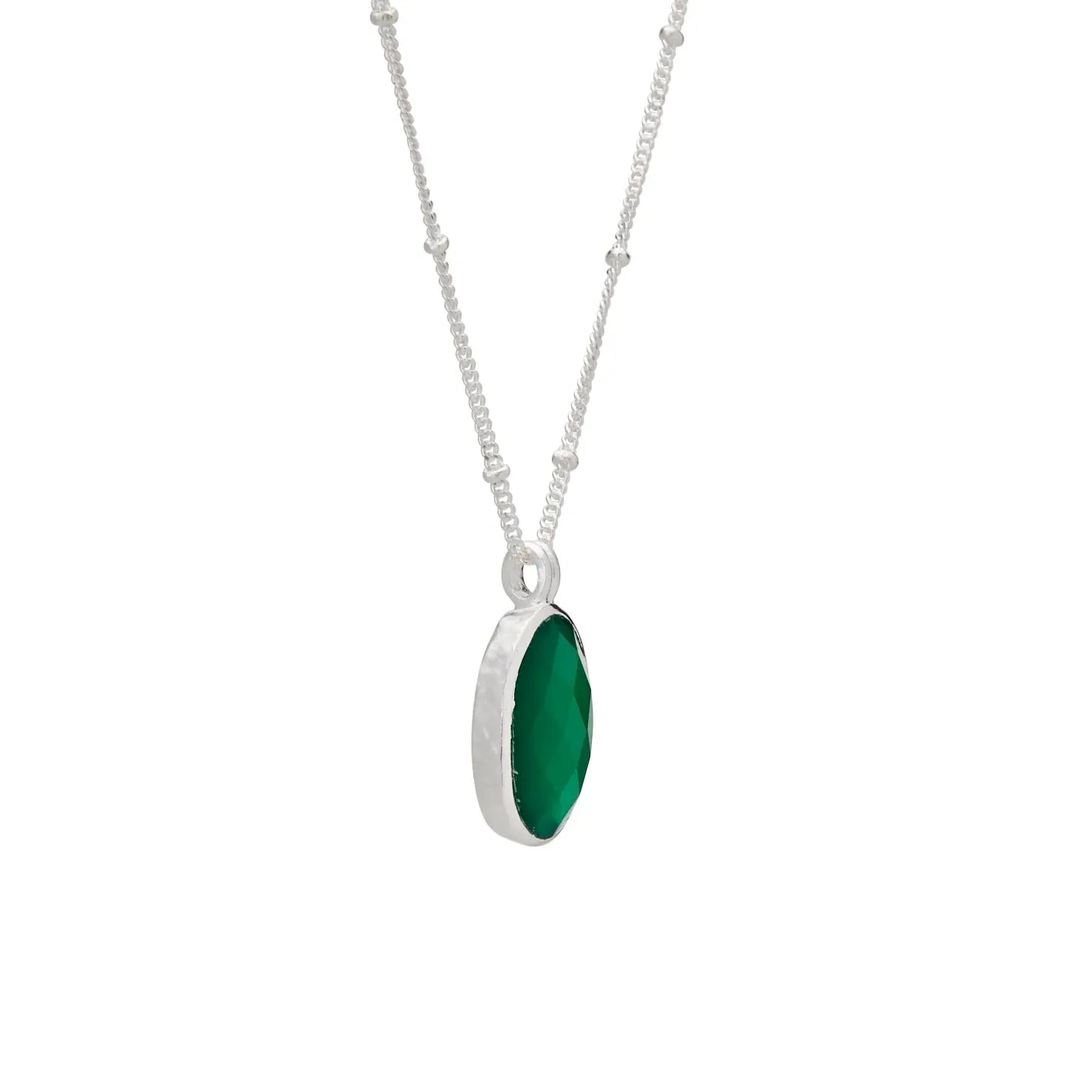 Murkani Wandering Soul Green Onyx Pendant Necklace Sterling Silver