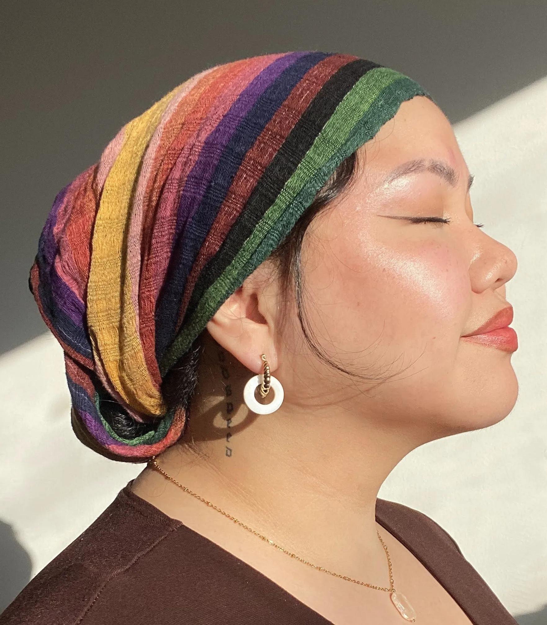 Nagkakaisa Gold Mother of Pearl Hoops Earrings
