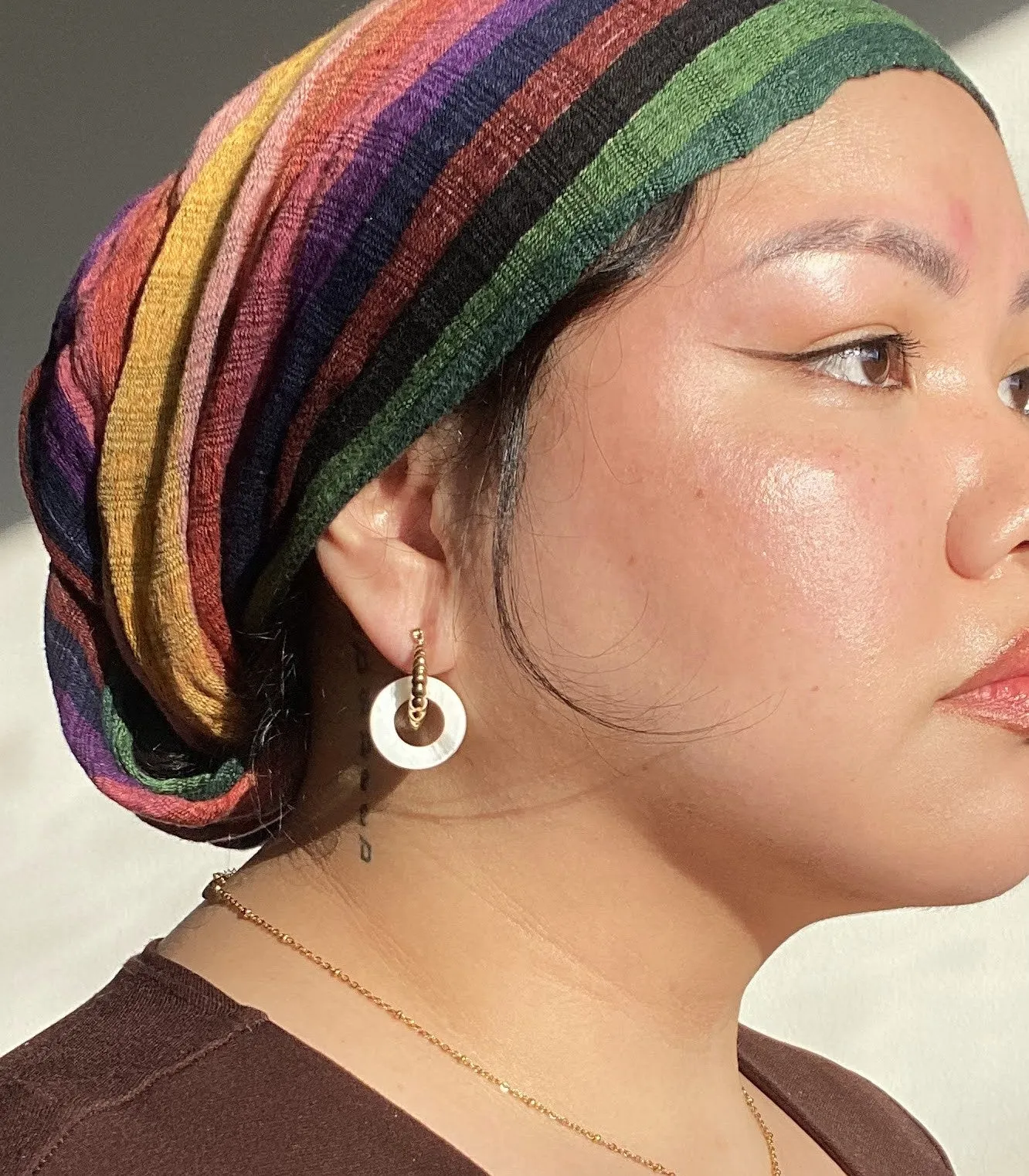 Nagkakaisa Gold Mother of Pearl Hoops Earrings