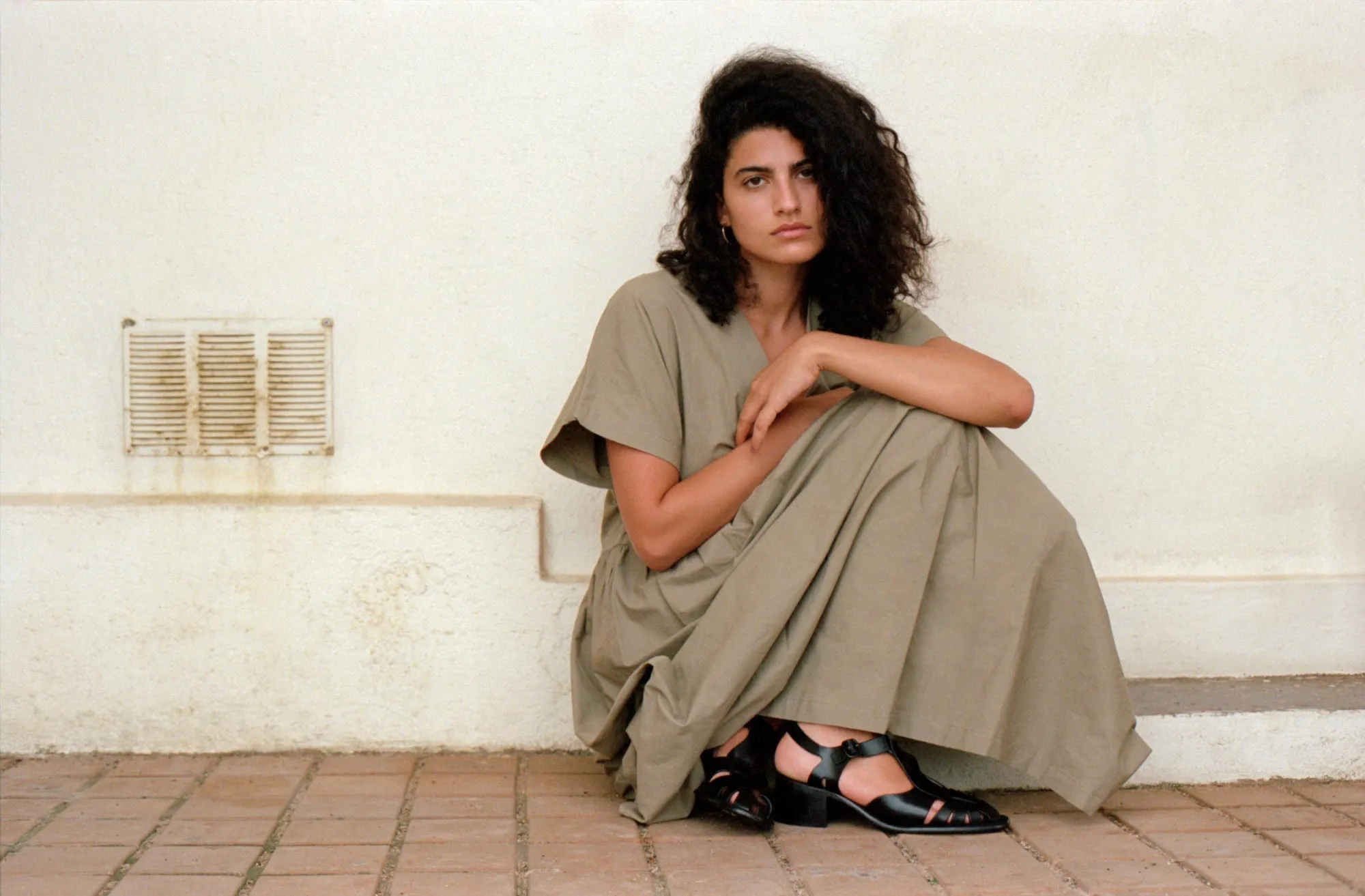 Nico Dress, Organic Cotton Poplin, Algae