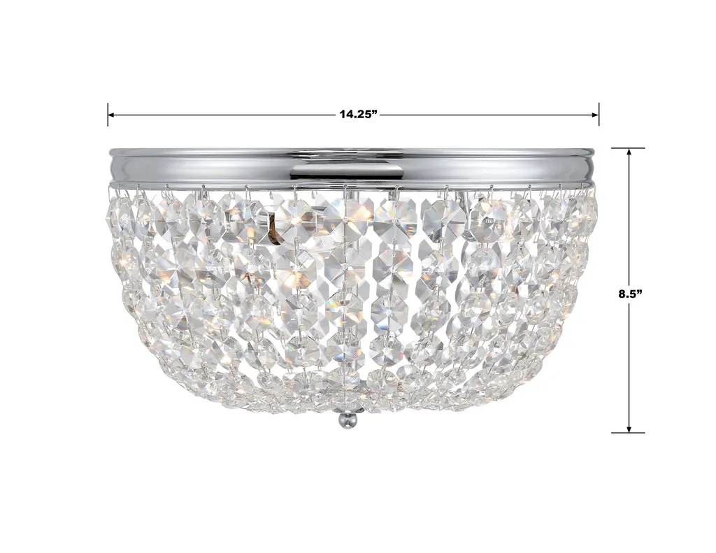 Nola 3 Light Polished Chrome Flush Mount