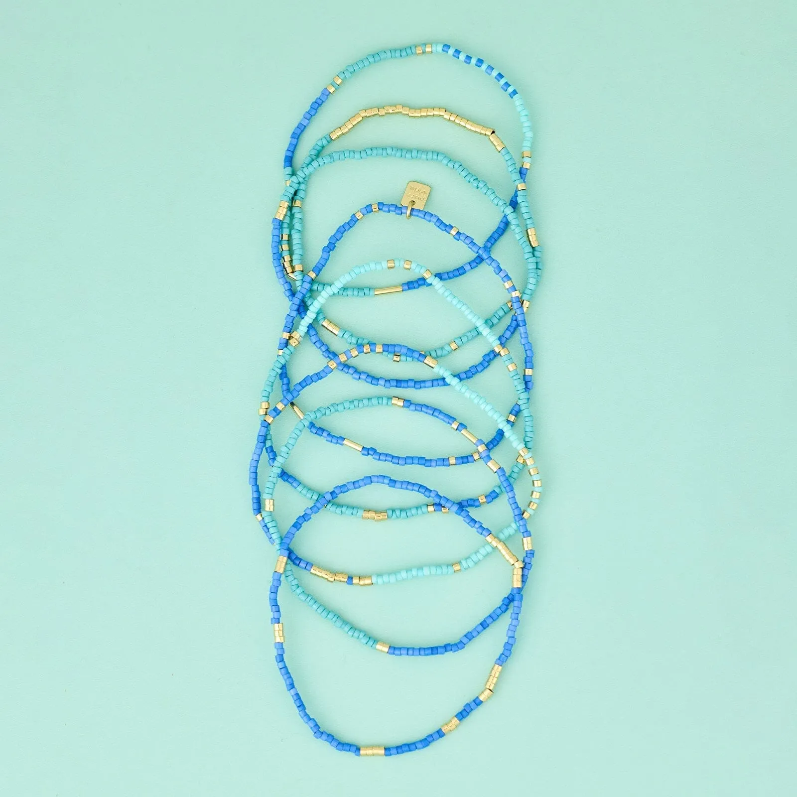 Out to Sea Mixed Bead Stretch Bracelet Set of 8