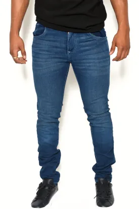Pantalón de Mezclilla Azul Marino Detalle Triángulo Bolsillos