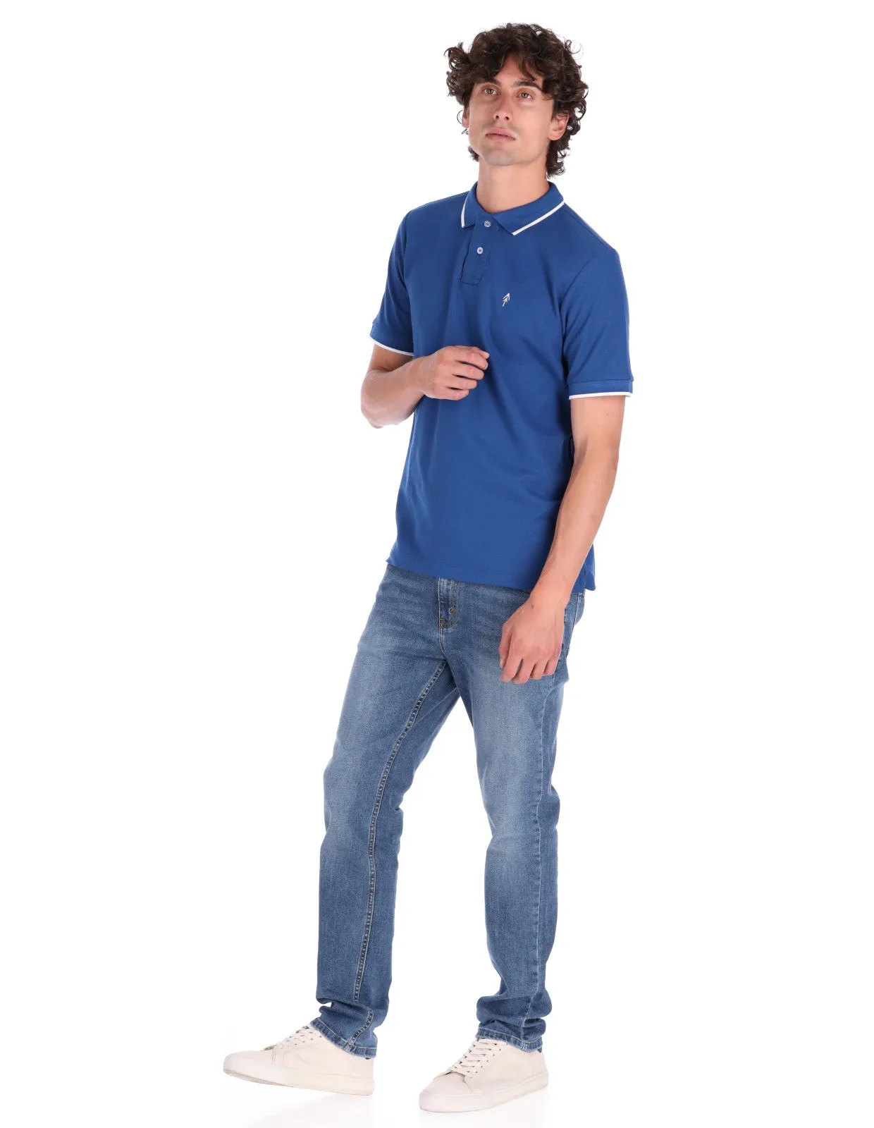 Playera Tipo Polo Regular Fit Para Hombre - Azul Naútica