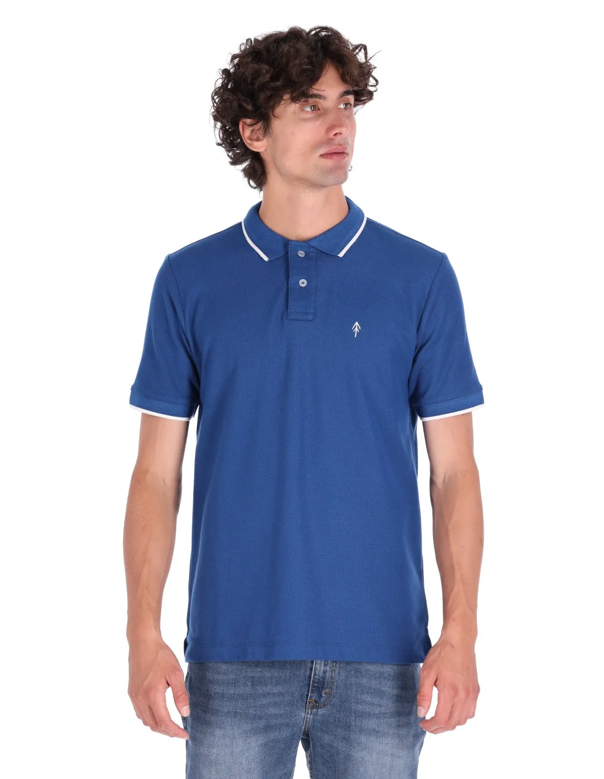 Playera Tipo Polo Regular Fit Para Hombre - Azul Naútica
