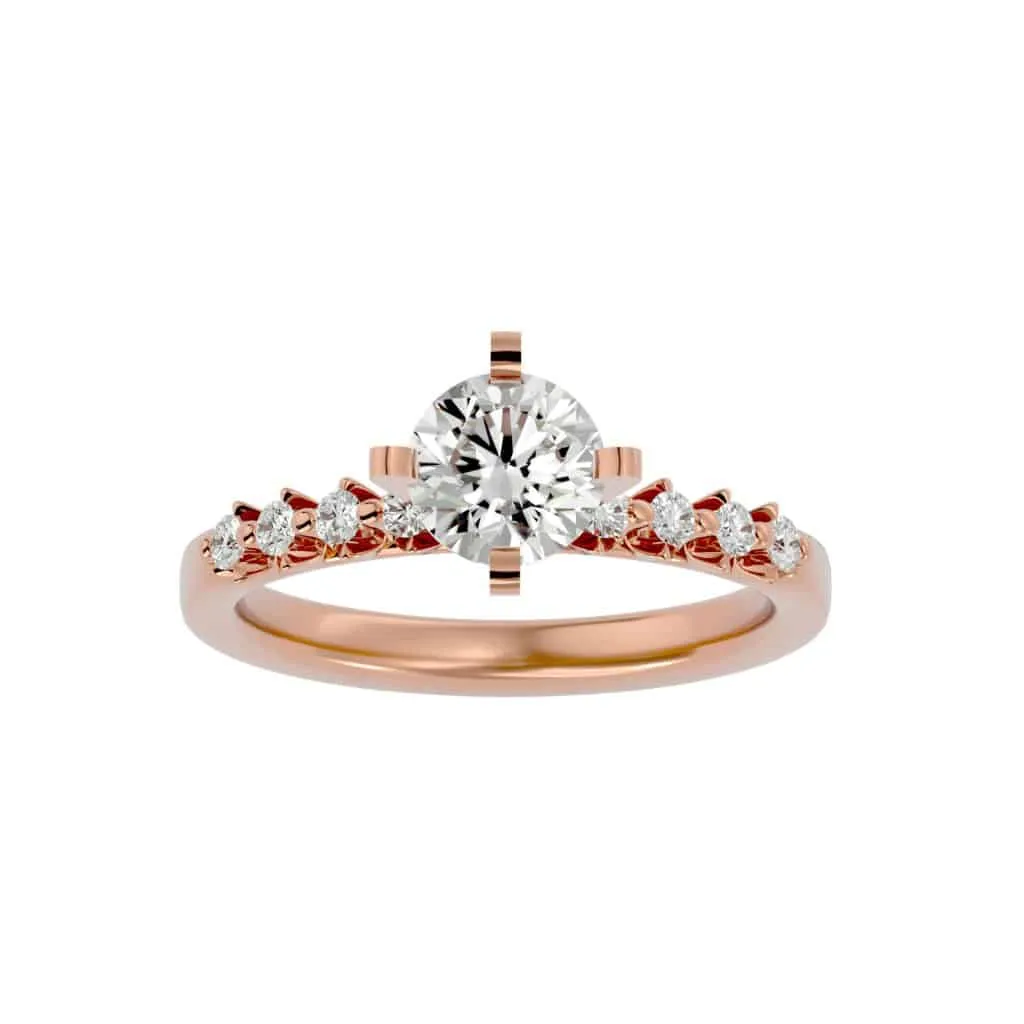 Prong Set Diamond Engagement Ring 4 Claws Solitaire Setting