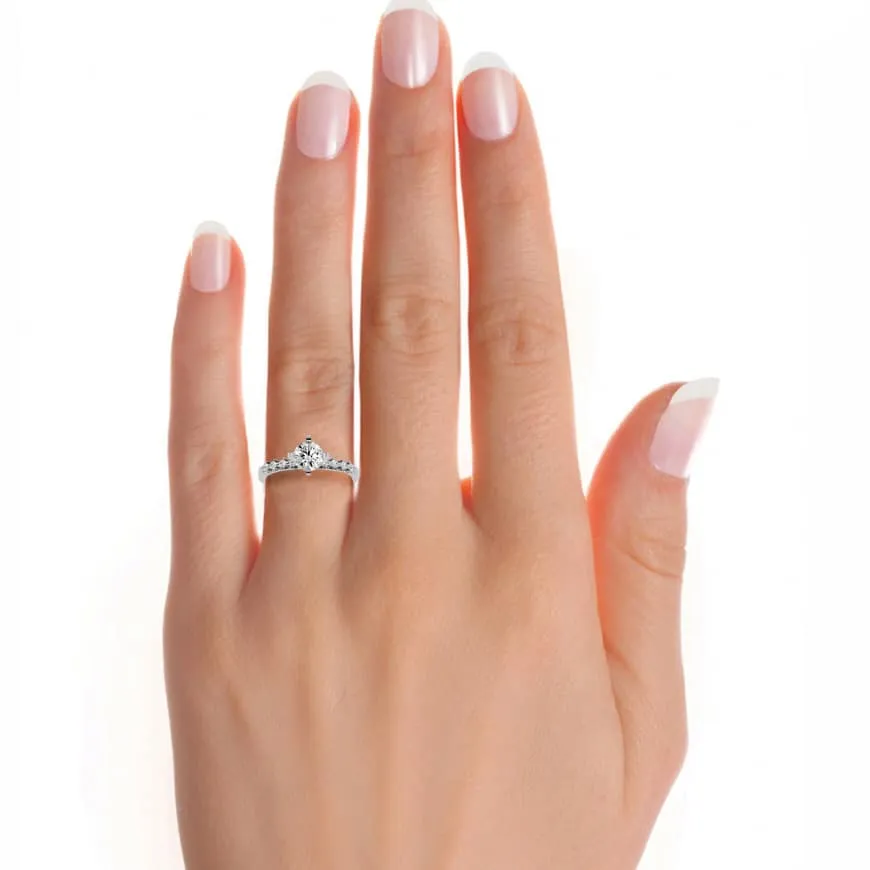 Prong Set Diamond Engagement Ring 4 Claws Solitaire Setting