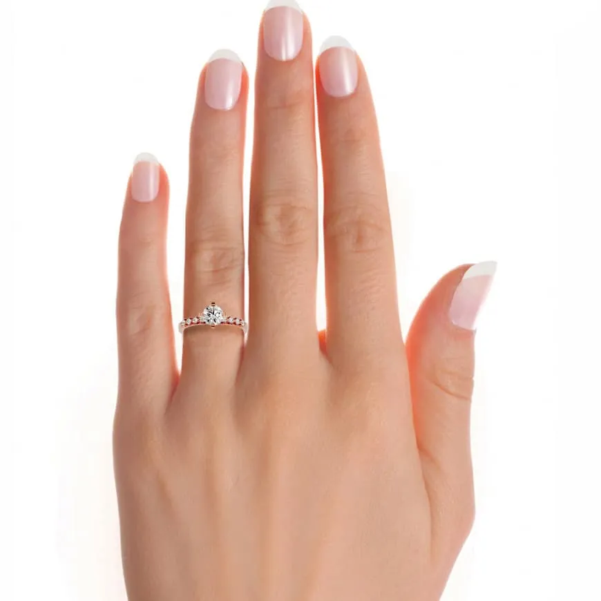 Prong Set Diamond Engagement Ring 4 Claws Solitaire Setting