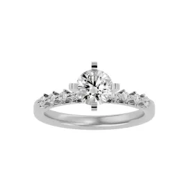 Prong Set Diamond Engagement Ring 4 Claws Solitaire Setting