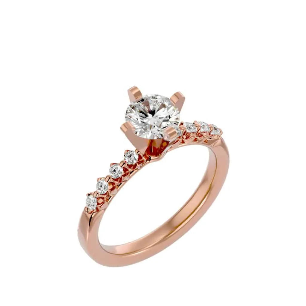 Prong Set Diamond Engagement Ring 4 Claws Solitaire Setting