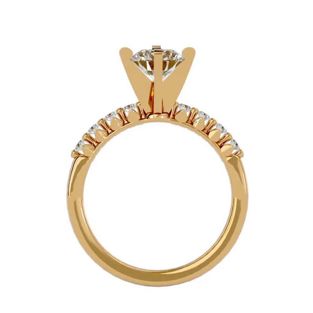 Prong Set Diamond Engagement Ring 4 Claws Solitaire Setting