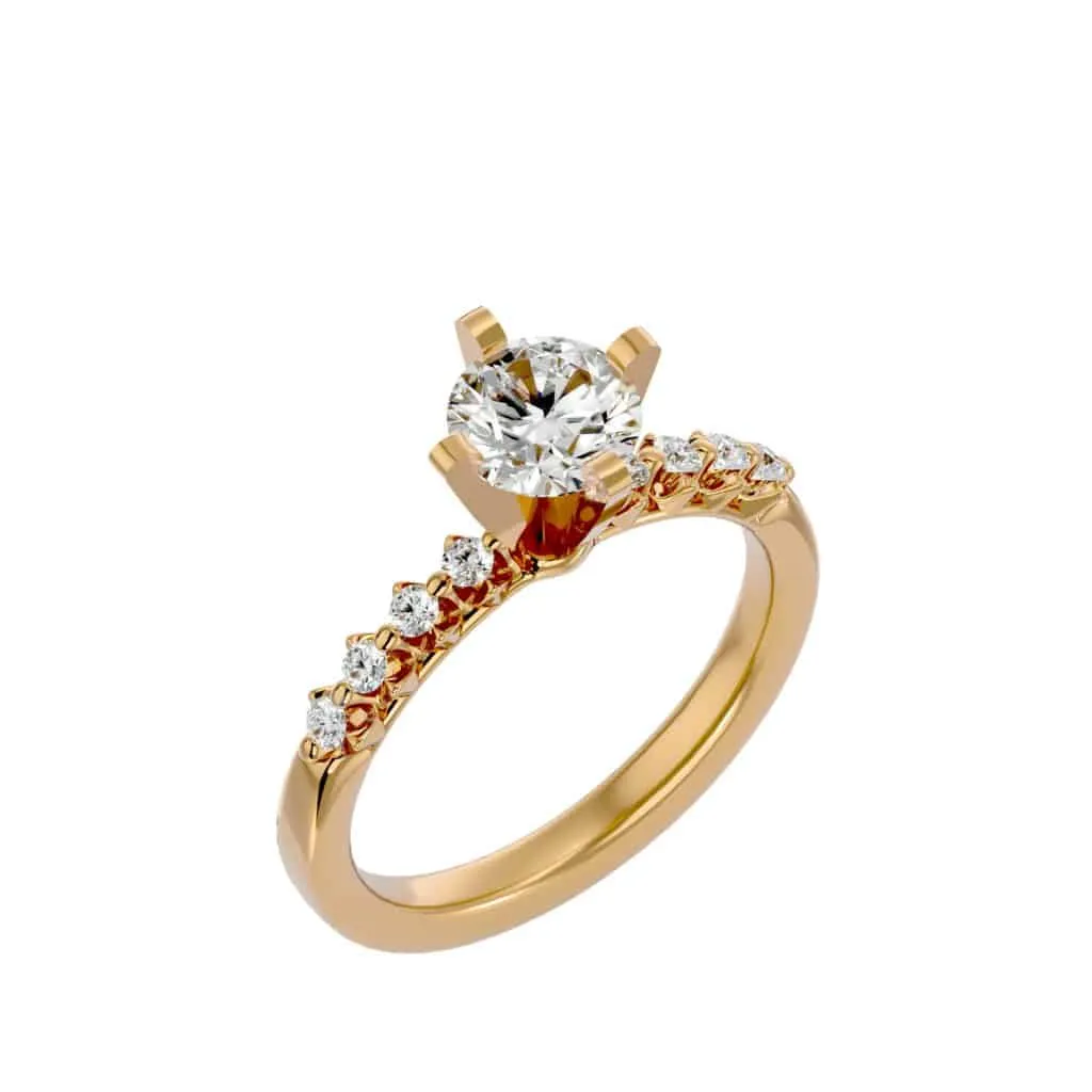 Prong Set Diamond Engagement Ring 4 Claws Solitaire Setting