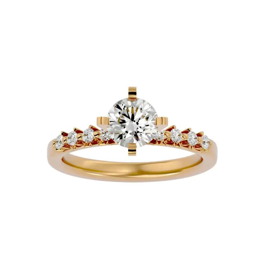 Prong Set Diamond Engagement Ring 4 Claws Solitaire Setting